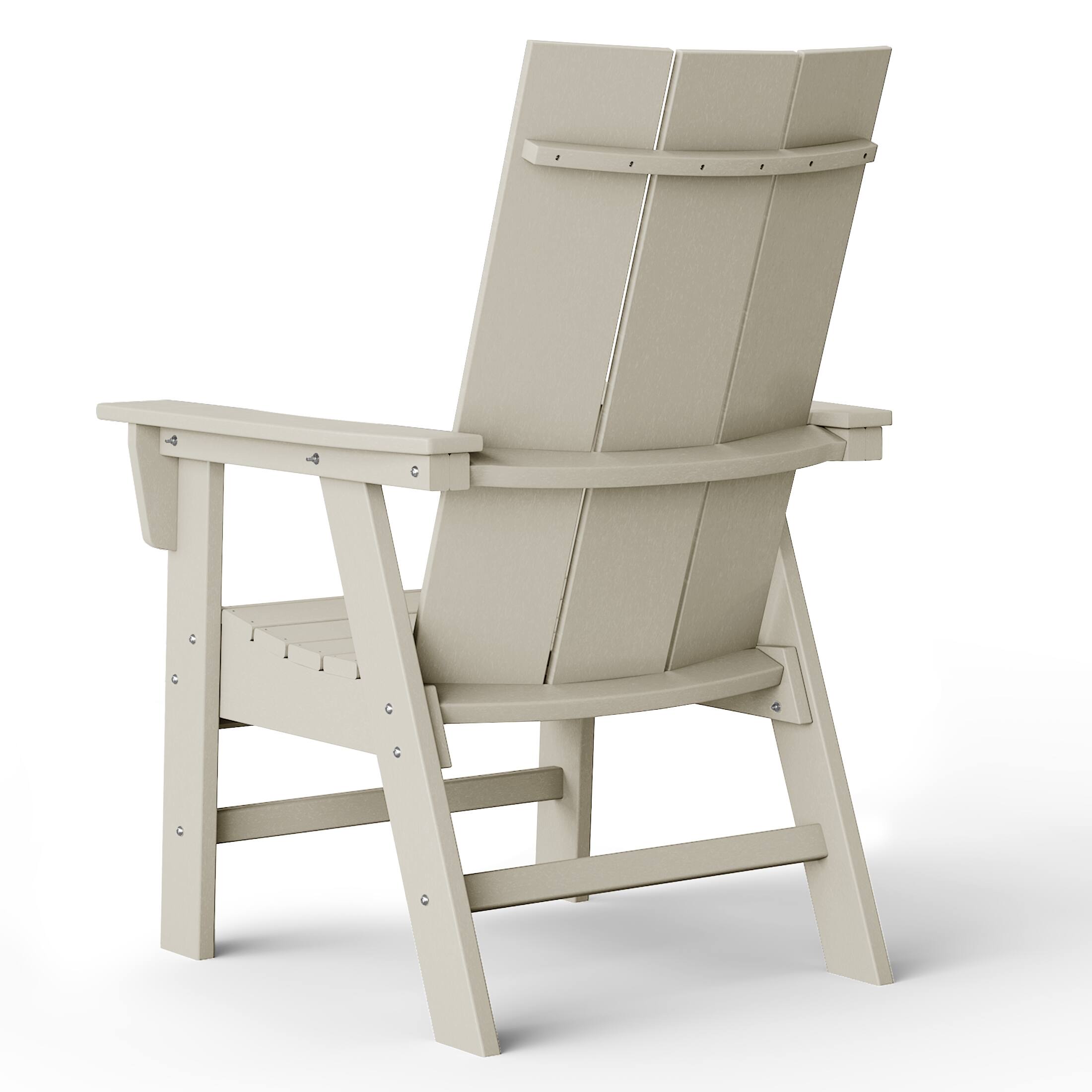 Back. WestinTrends - WestinTrends Ashore Outdoor Patio HDPE Plastic Modern Adirondack Dining Chair - Sand.