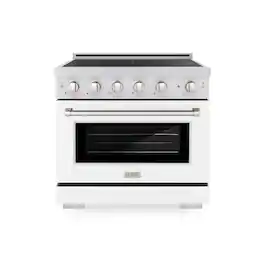 ZLINE - 36 in. 5.2 cu. ft. Paramount Freestanding Induction Range with 5 Burners and Electric Oven with White Matte Door - Matte White