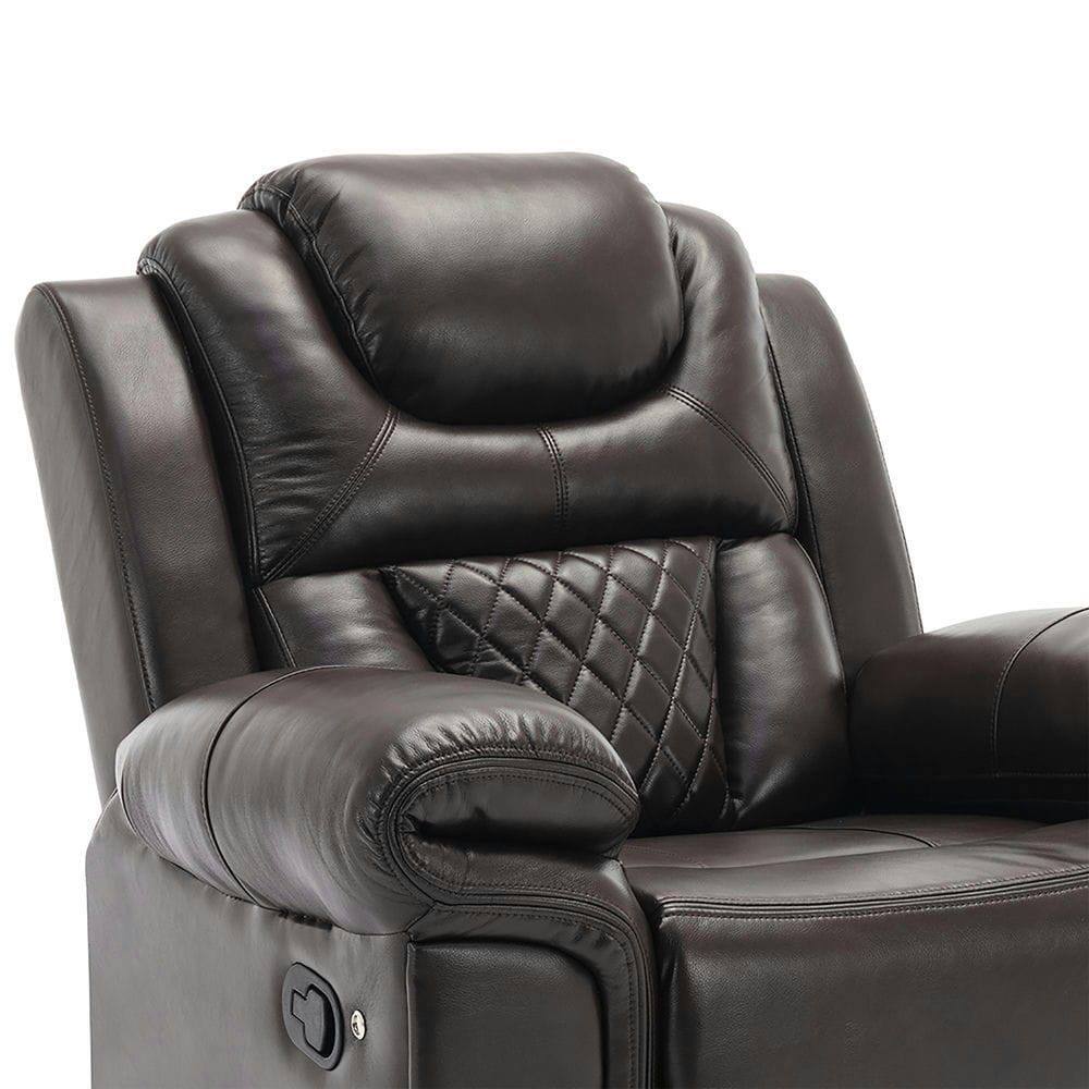 Alt View 5. Kadyn - Manual Home Theater Recliner Chair with LED Light Strip for Living Room Bedroom - Brown.