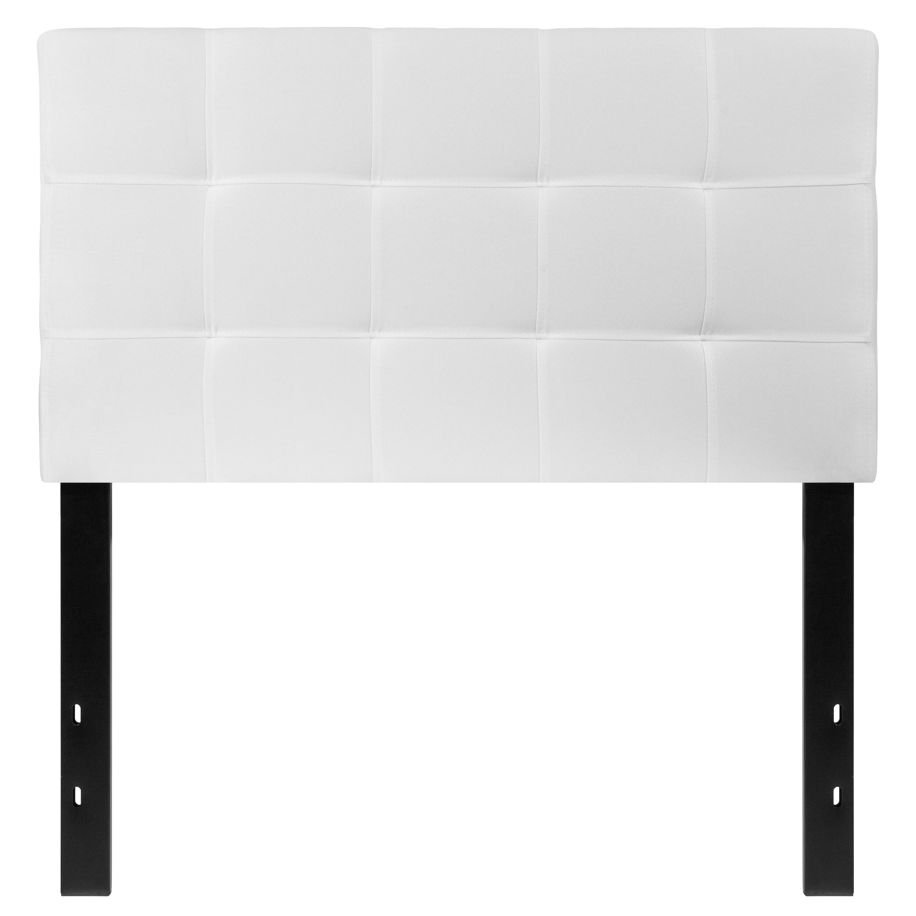 Alt View 4. Emma + Oliver - Quilted Tufted Upholstered Headboard - White.