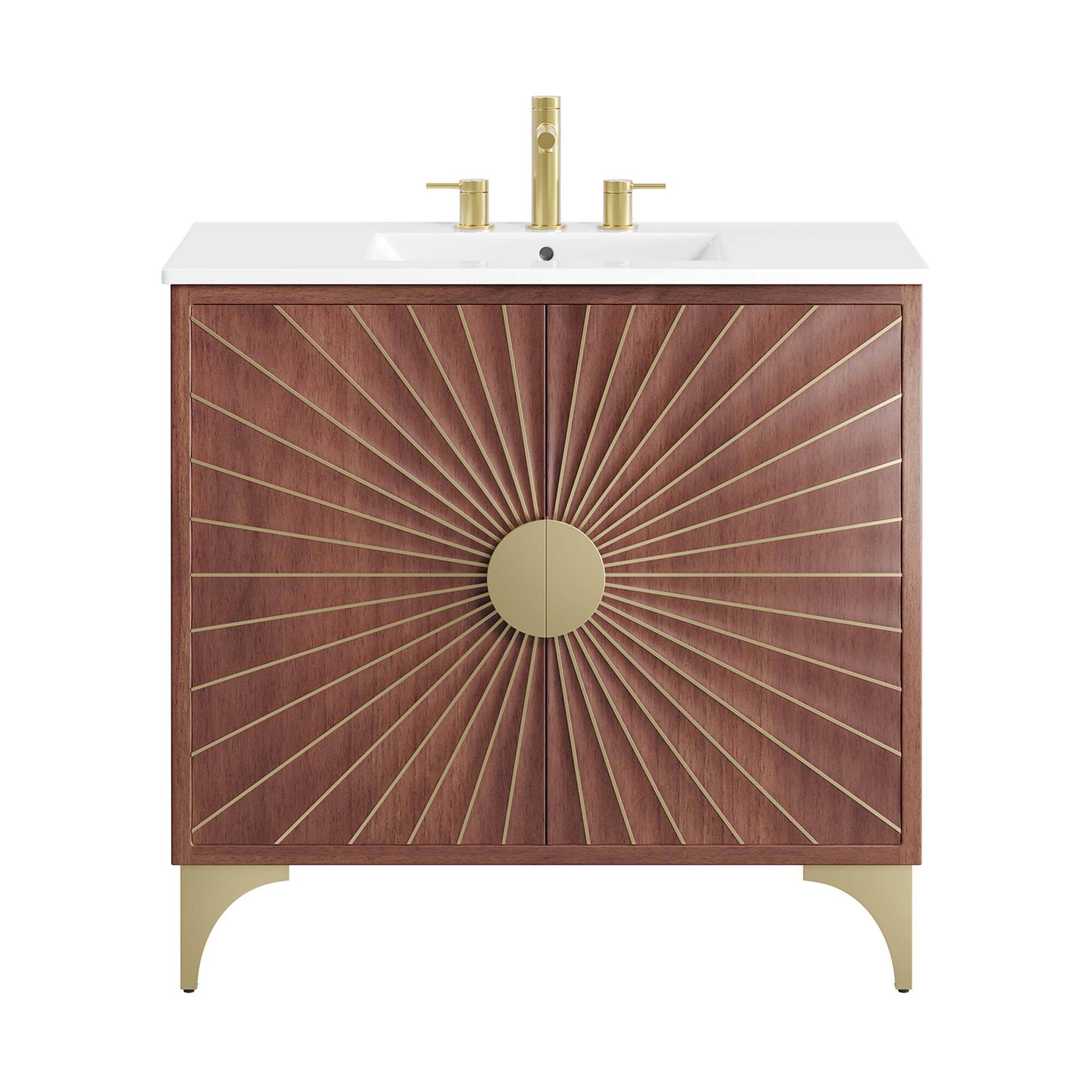 Alt View 4. Modway - Daylight Bathroom Vanity Basin Included by Modway - White Walnut.