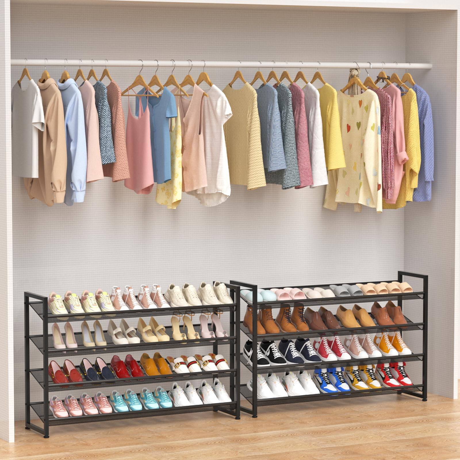 Alt View 3. Refined Abode Design - Shoe Rack Storage Shelf Organizer Rack Large Space Tall Home Household Essential Item Solution Design - Pink 8 Tier.