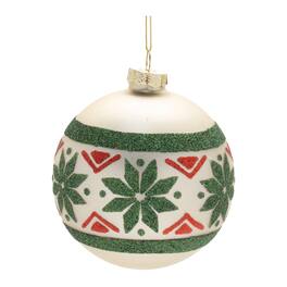 BreeBe - Nordic Glass Ball Ornament (Set of 6) - Green, Red
