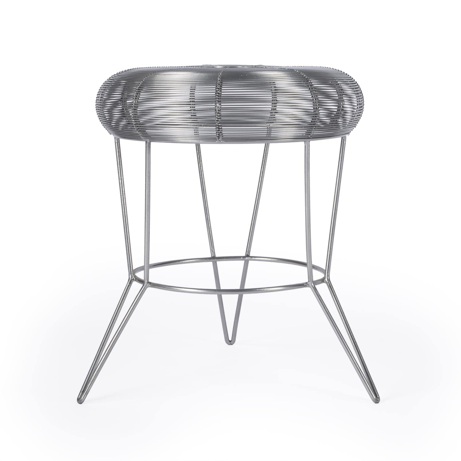 Left. Butler Specialty - Allen Decorative Wire Side Table - Silver.