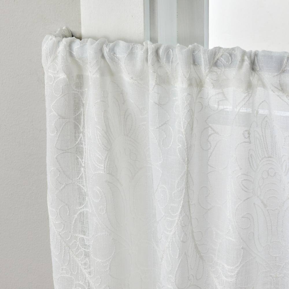 Angle. SKL Home - SKL Home By Saturday Knight Ltd Isabella Lace Curtain Tier Pair - 2-Pack - 56" x 36" White - White.