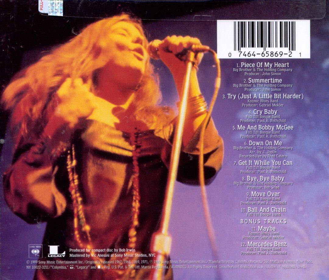 Back. Janis Joplin's Greatest Hits [Bonus Tracks] [CD].