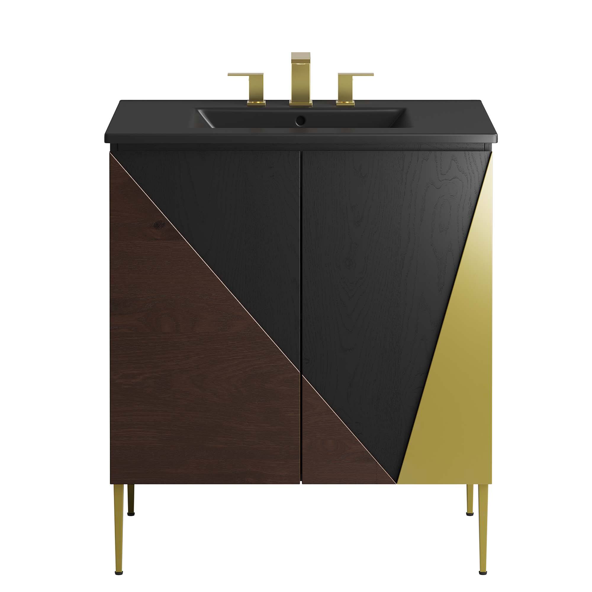 Alt View 4. Modway - Alchemist Bathroom Vanity Basin Included by Modway - Black Black.