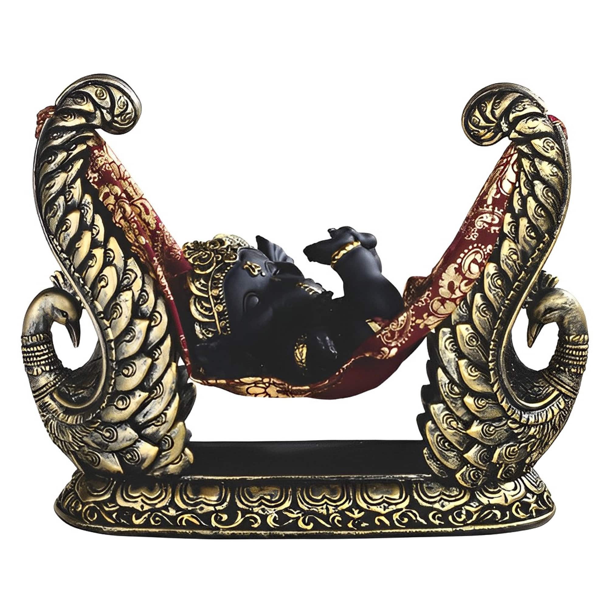 FC Design - 8"W Ganesha Sleeping in Hammock Figurine Statue Office Desk Tabletop Home Decor Gift - Multi-Color