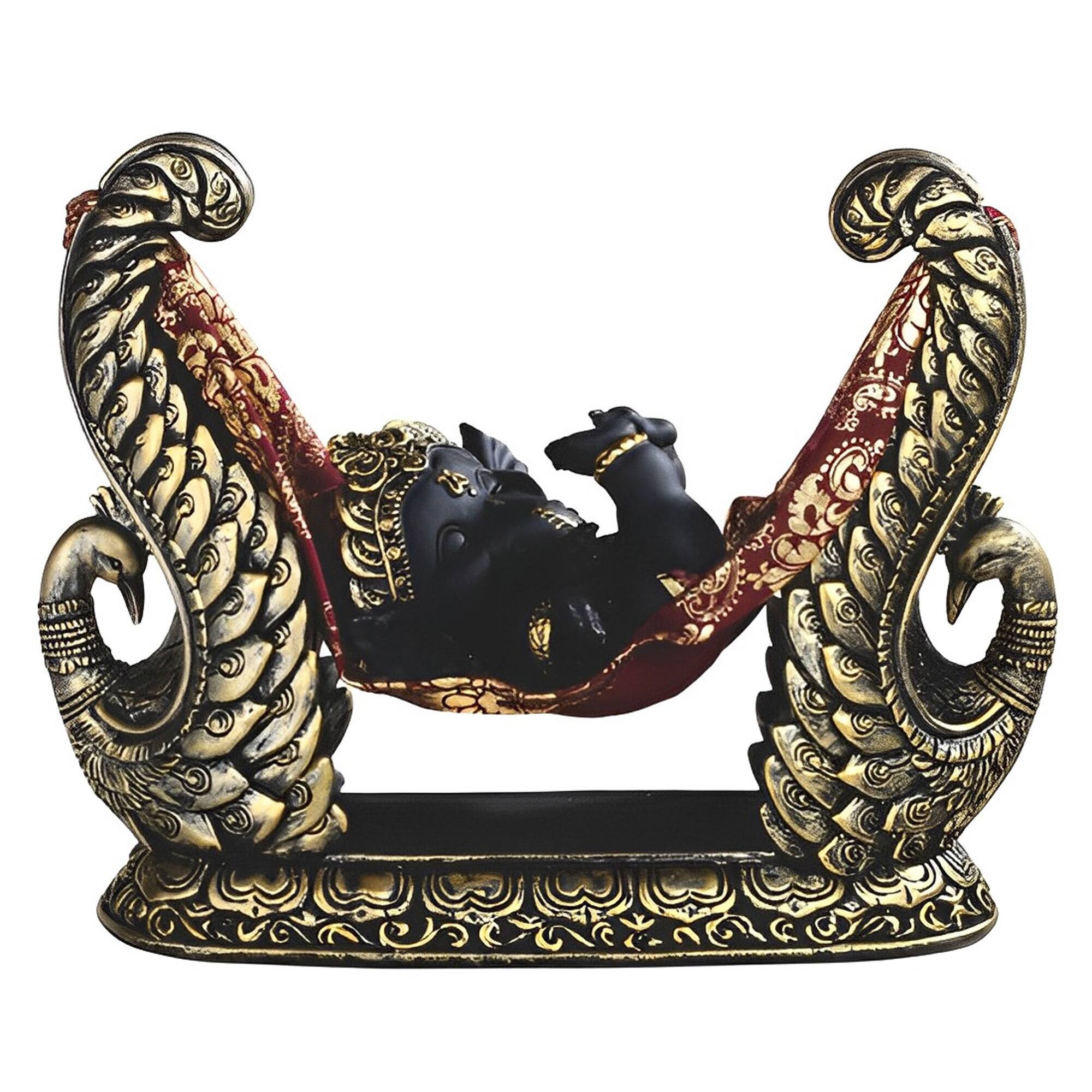 Front. FC Design - FC Design 8"W Ganesha Sleeping in Hammock Figurine Statue Office Desk Tabletop Home Decor Gift - Multi-Color.