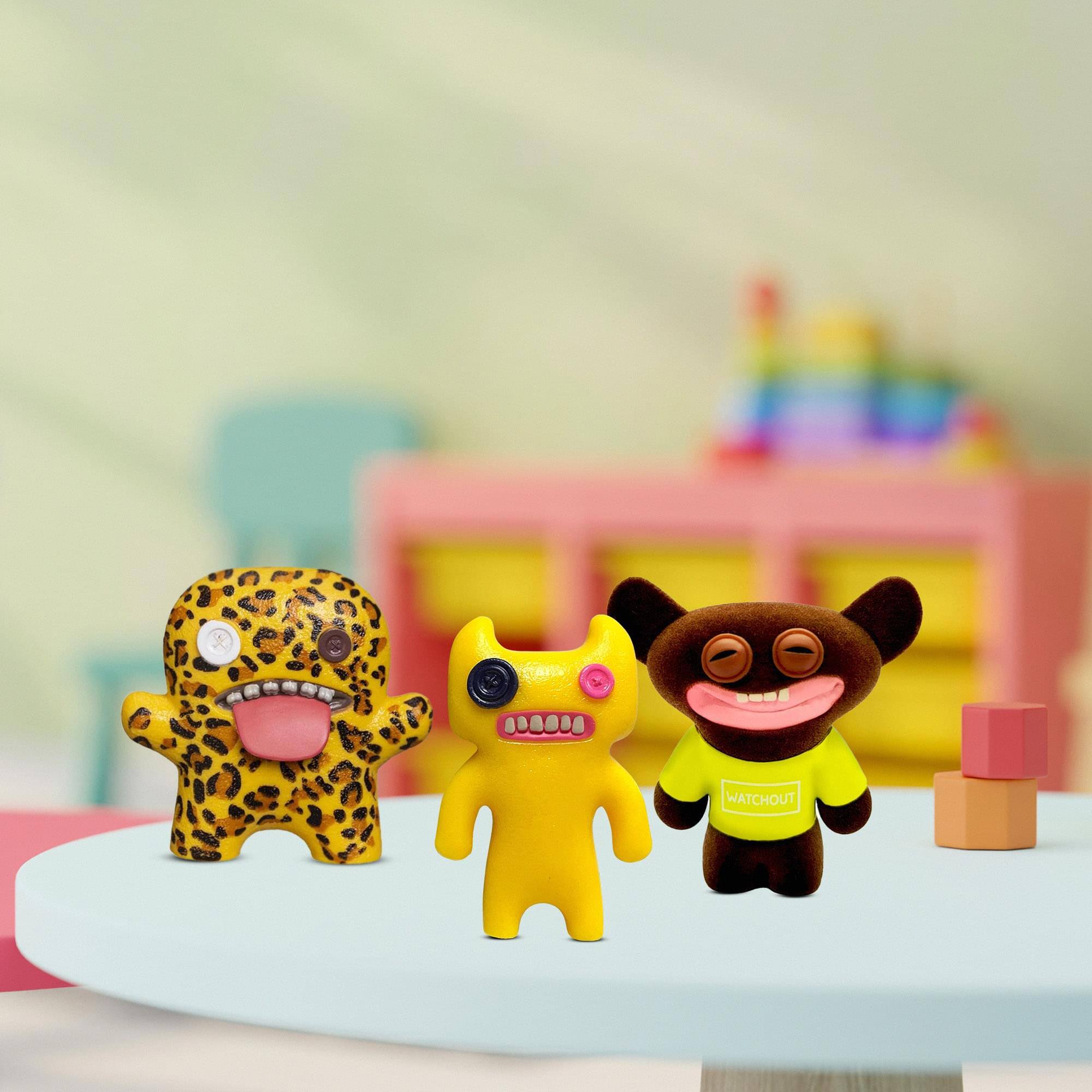 Alt View 5. ZURU - Fuggler 2.5 Inch Figure 3-Pack | Dark Yellow, Leopard Print, Black/Yellow - Multi-Colored.