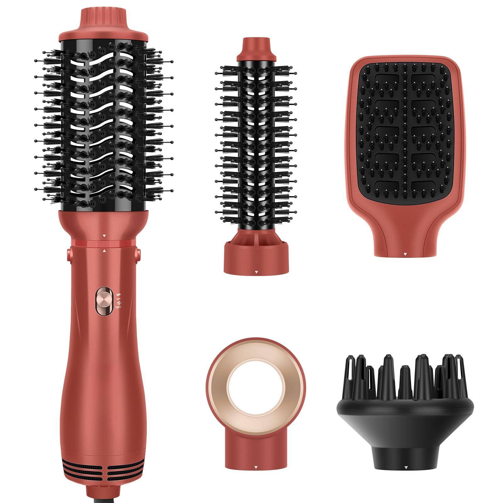 Reds Spade - Blowout Brush Negative Ion Detachable Hair Dryer Styler Volumizer Hot Air With Styling Heads Professional - Strawberry Bronze