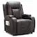 Front. CloudRest Pro - Recliner Chair with Cup Holders,Heat and Massage PU Rocking Chair,Brown - Brown.
