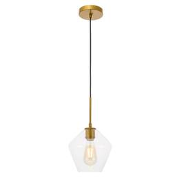 Living District - Gene 1 light pendant - Brass And Clear Glass