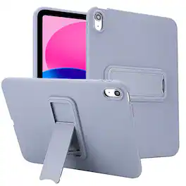 Dteck - Shockproof Case for Apple iPad (A16) 11" 2025, Slim Leather Texture Protective Cover with Multi Angle Folding Kickstand - Lavender