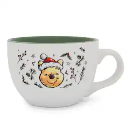 Disney - Winnie the Pooh Holly Holidays Ceramic Soup Mug | Holds 24 Ounces - White