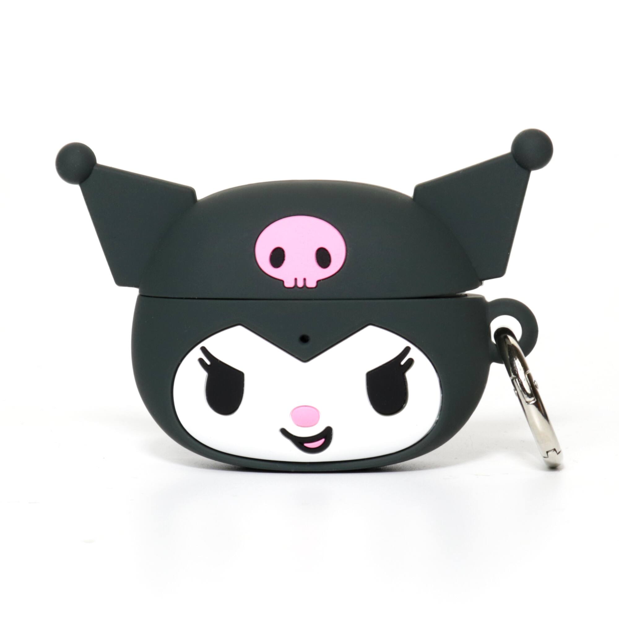 Alt View 5. iFace - iFace Sanrio Kuromi Apple AirPods Pro 1 & Pro 2 Case Silicone Protective Cover Cute Design with Carabiner - Kuromi.