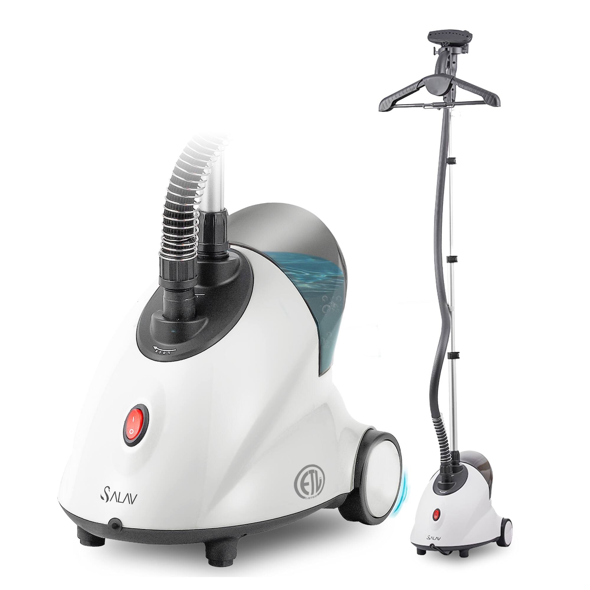 SALAV - Continuous Steam Upright Standing Garment Steamer with Extra Large Water Tank - White