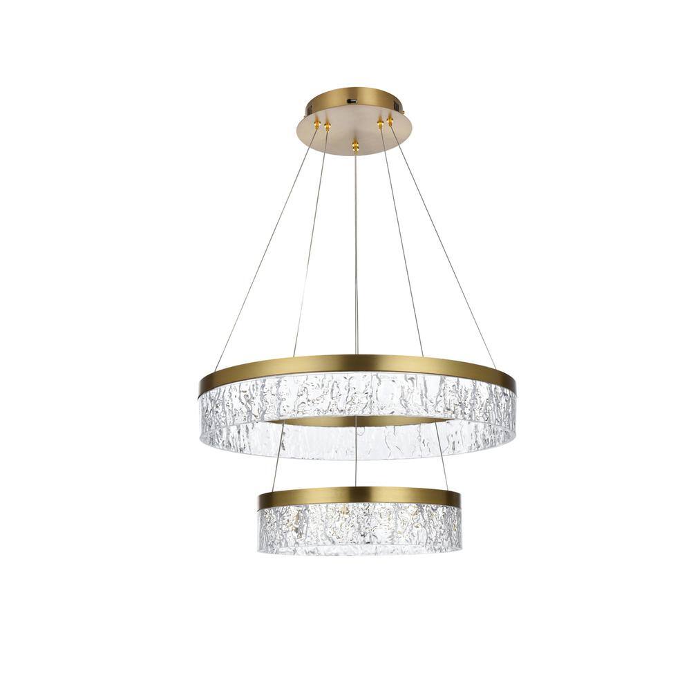 Angle. Elegant Lighting - Linden 22 inch Adjustable LED chandelier in Satin Gold - Satin Gold.