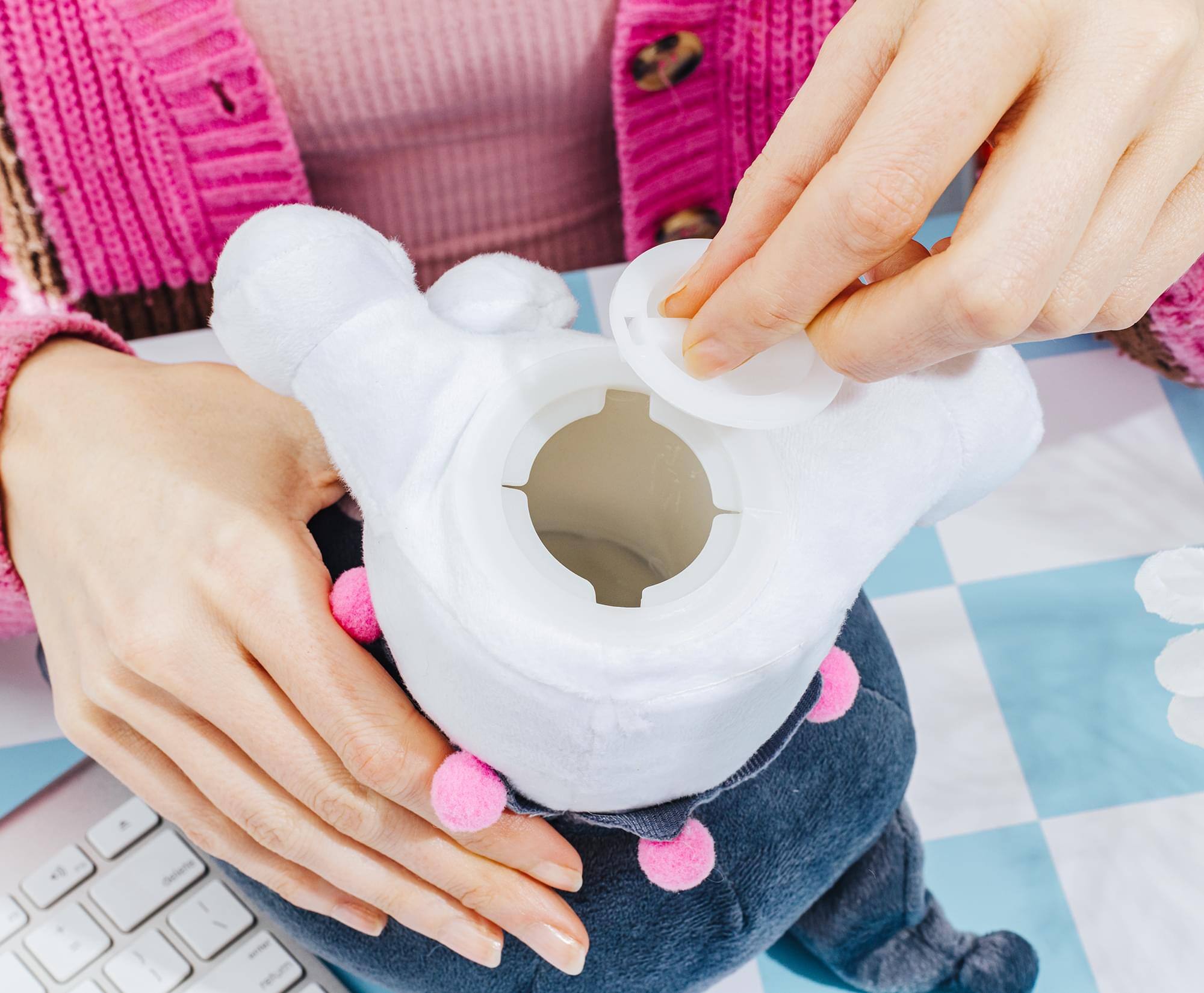 Alt View 5. Silver Buffalo - Sanrio Kuromi 8-Inch Plush Money Bank - White.