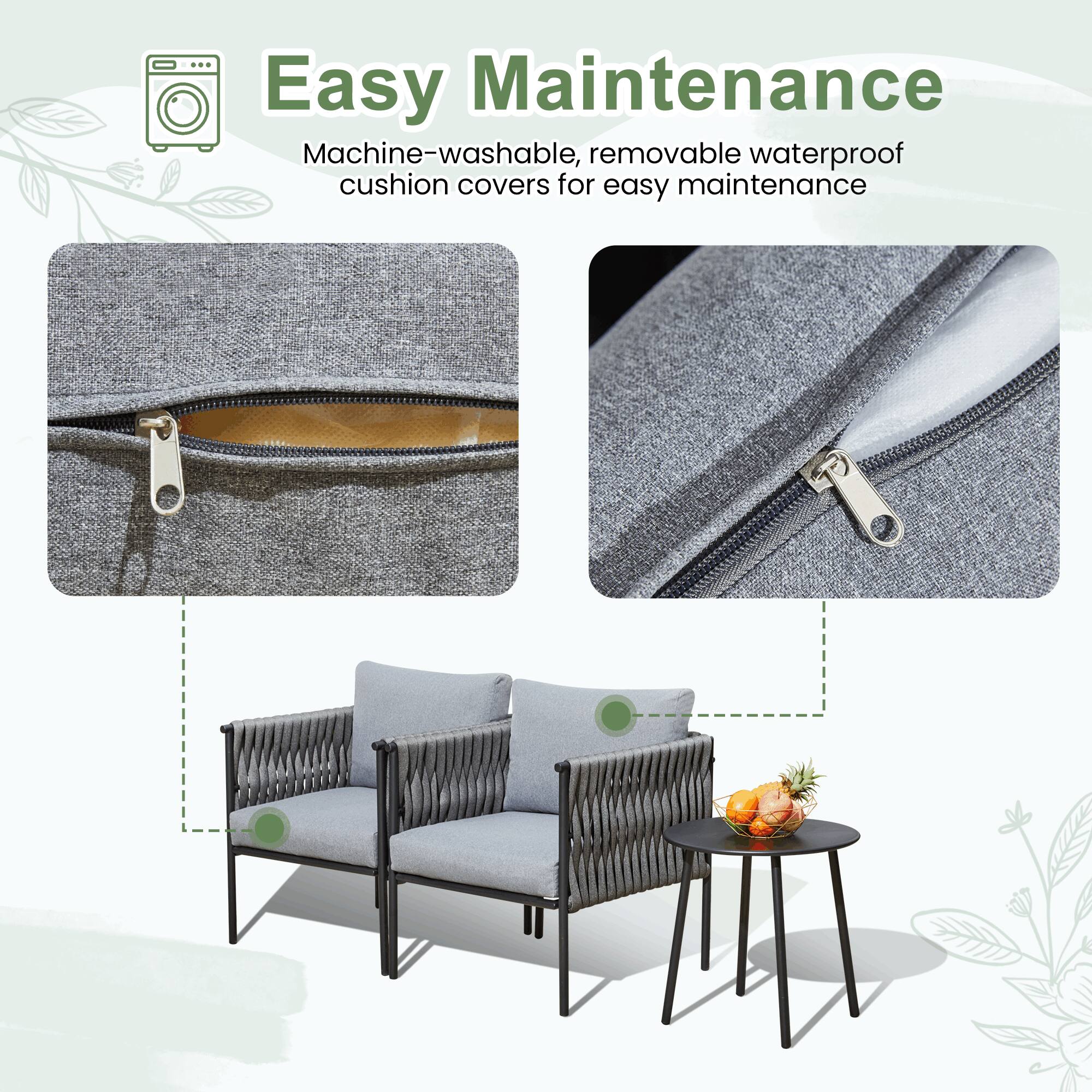 Easy Maintenance

Machine-washable, removable waterproof cushion covers for easy maintenance