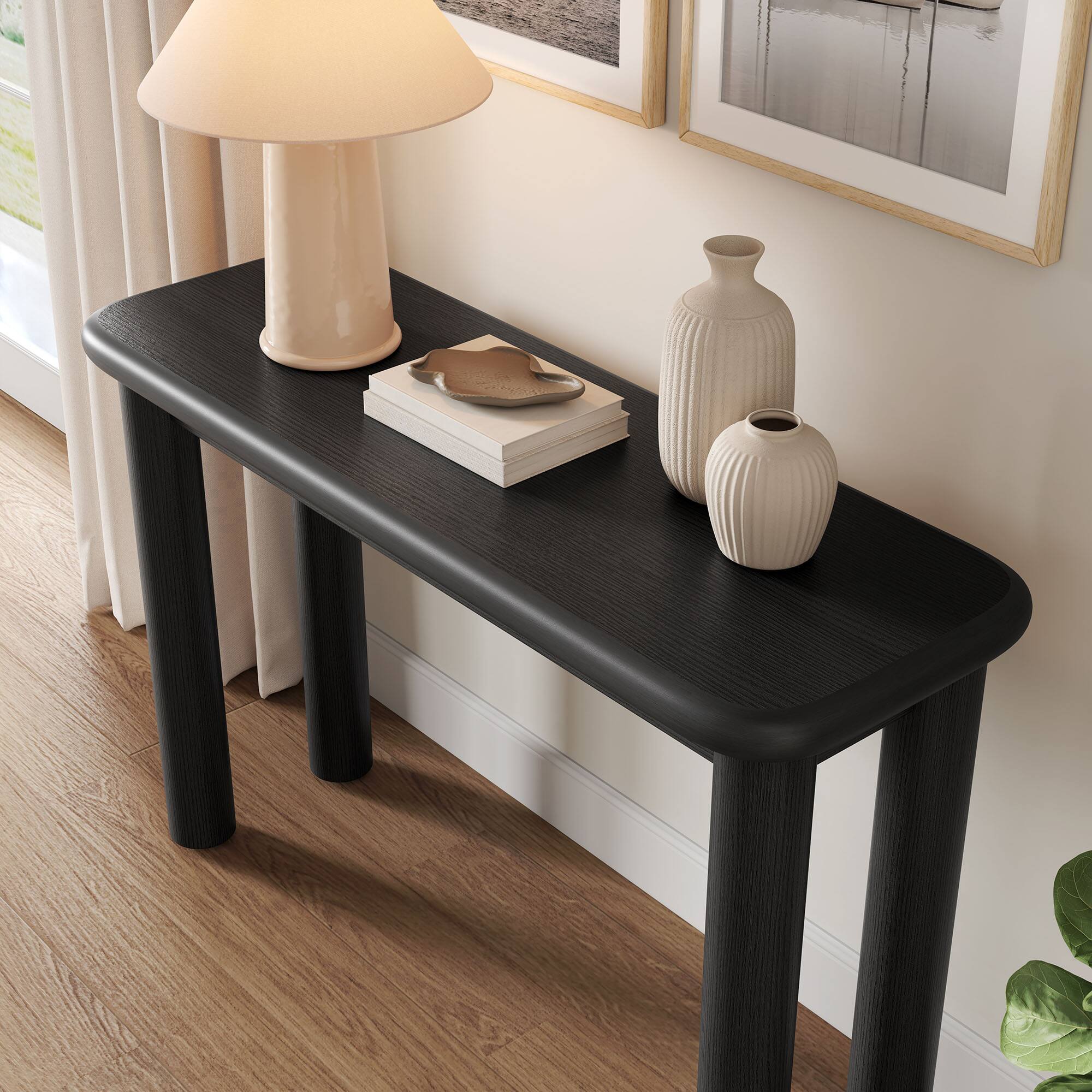 Alt View 1. Modway - Alvia Oak Wood Console Table by Modway - Black.