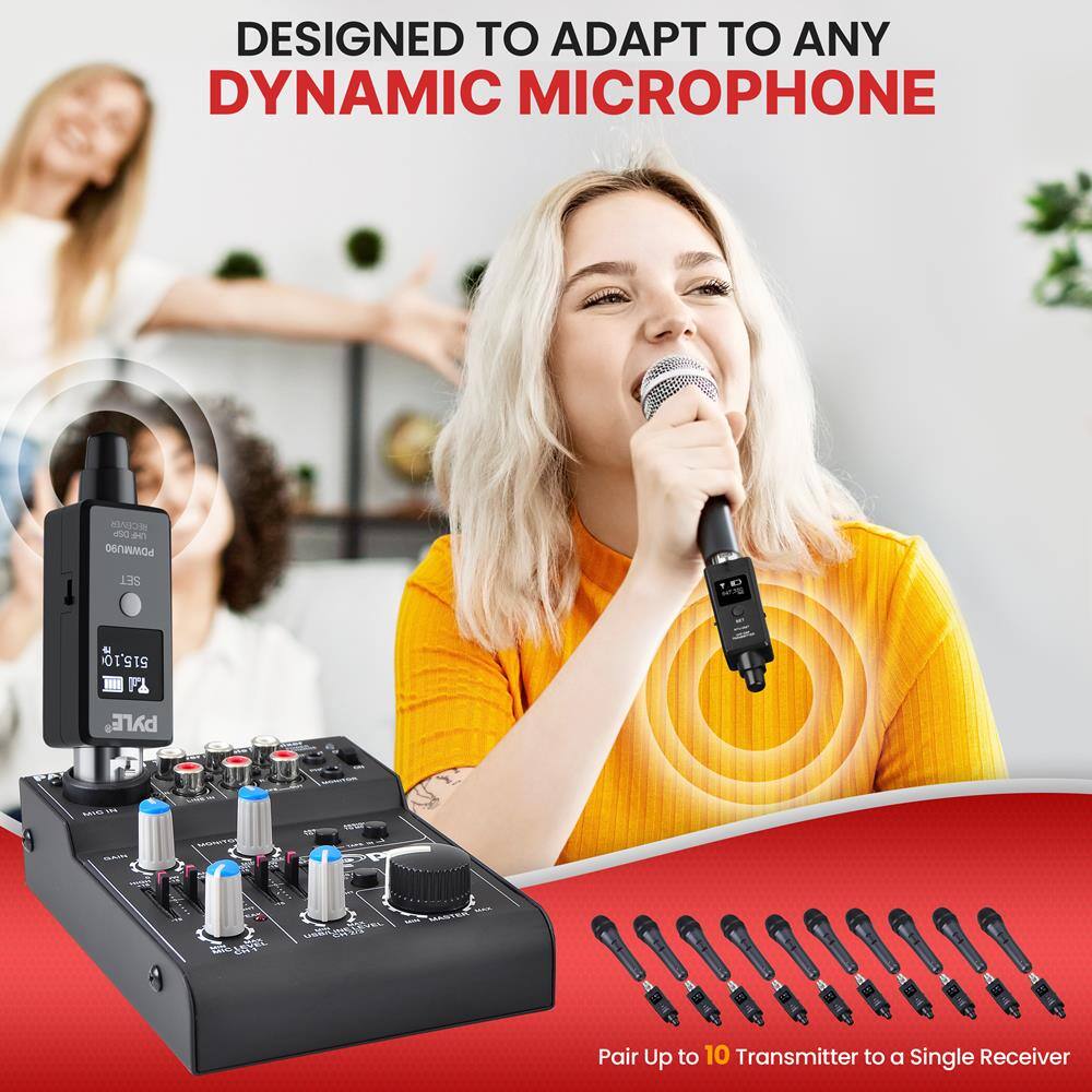 DESIGNED TO ADAPT TO ANY DYNAMIC MICROPHONE

Pair Up to 10 Transmitter to a Single Receiver