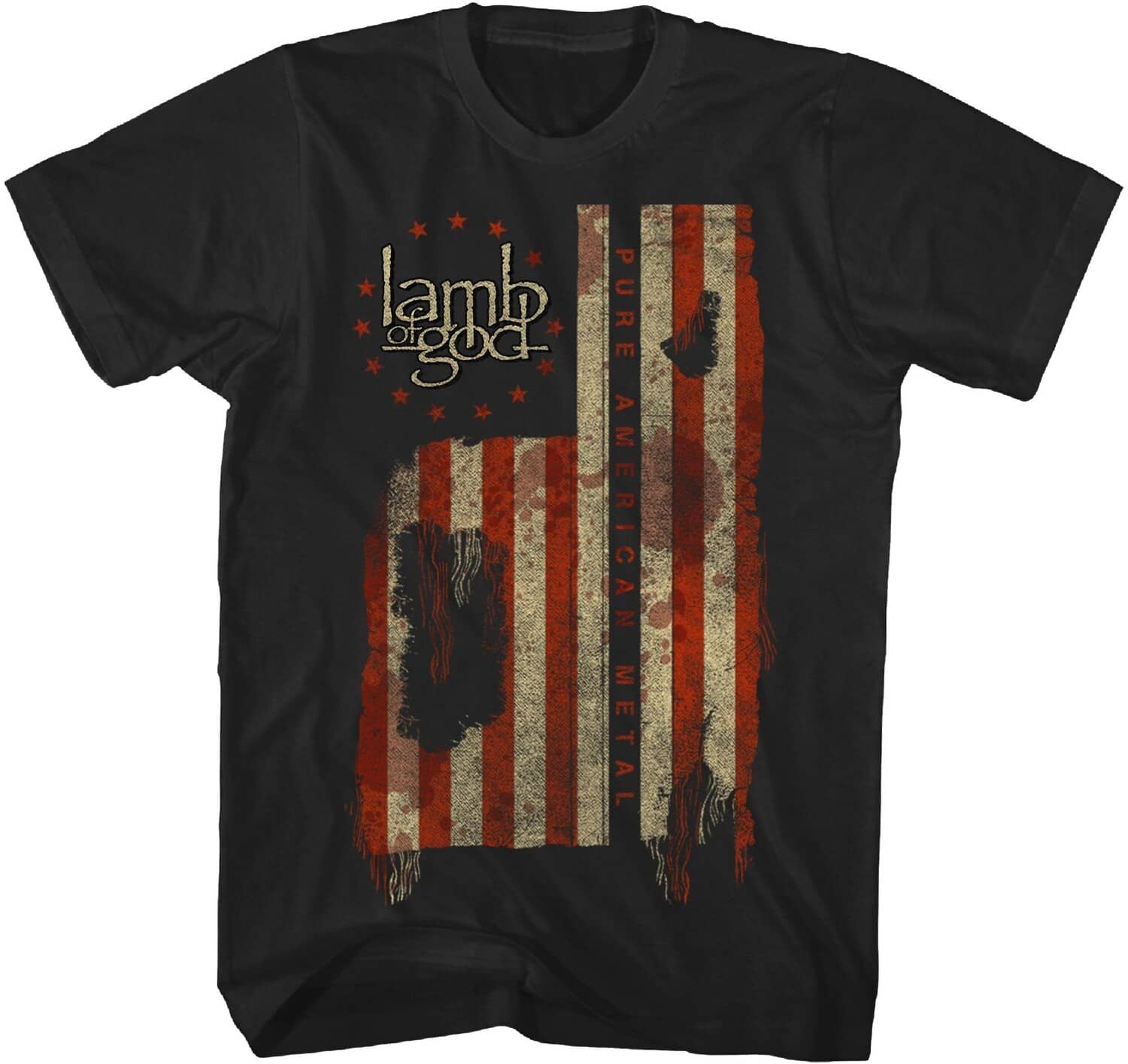 PopMarket - Lamb of God - Lamb of God - Pure American Metal Flag T-Shirt - Medium Black TS4410LAMA2 - APPAREL - Multicolor price history on PriceWatchPro