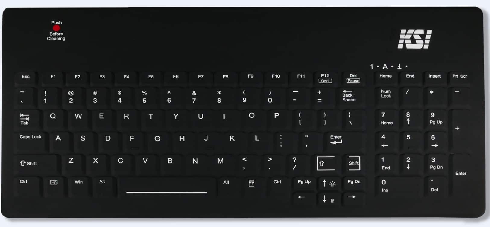 Key Source International - Liquid Resistant Hospital Grade Disinfect-able Backlit Keyboard - Black