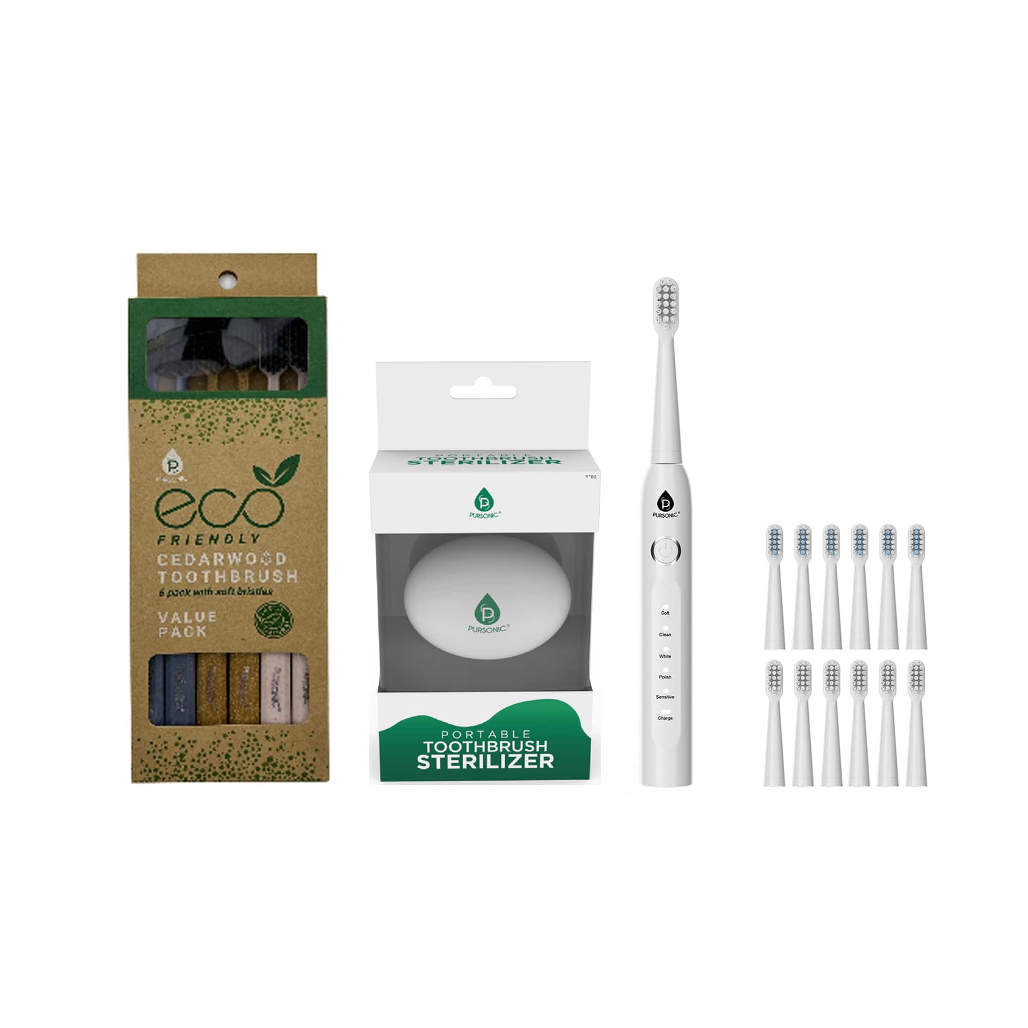 Pursonic - Total Clean Oral Care Bundle: Advanced Hygiene & Sustainable Choice