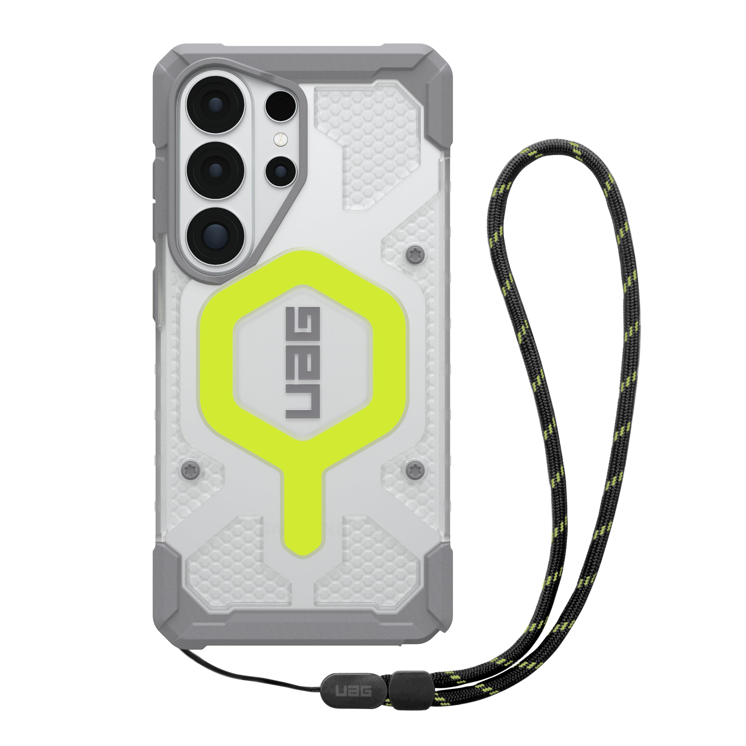 UAG - Samsung Galaxy S26 Ultra Case w/ Glow-in-the-Dark Magnet & Adjustable Wrist Lanyard, Translucent Magnetic Rugged Cover - Active Neon