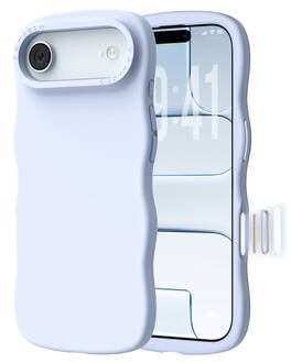 Ornarto - for iPhone Air Case 6.5", Wavy Liquid Silicone Protection Case with Camera Control Button - Baby Blue