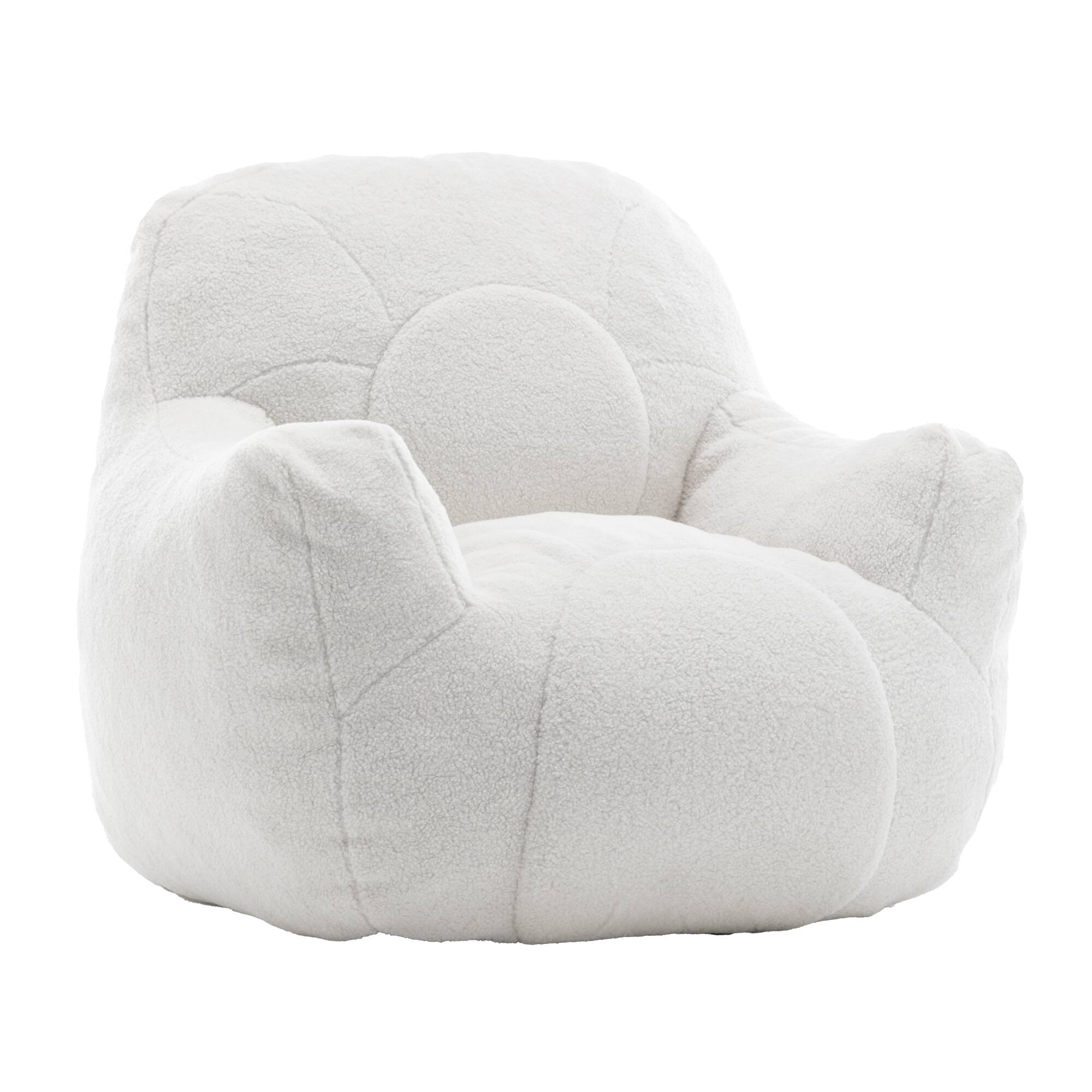 Alt View 8. GOODSILO - Premium Memory Foam Bean Bag Sofa Chair with Plush Faux Fur Cover and Ergonomic Support for Living Spaces - White.