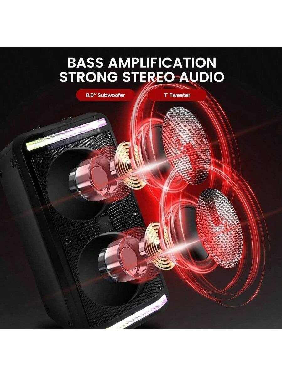 BASS AMPLIFICATION  
STRONG STEREO AUDIO  

8.0" Subwoofer  
1" Tweeter