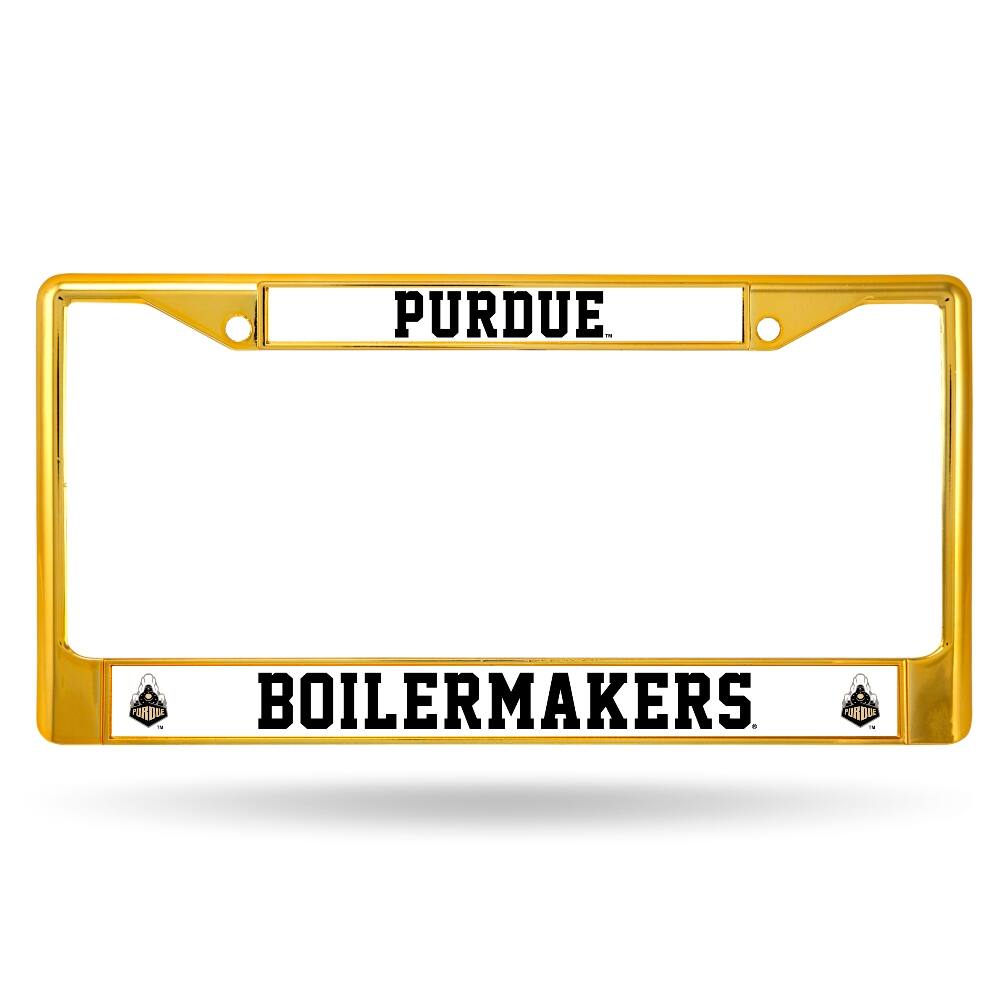 Purdue Boilermakers Chrome Metal (Gold Painted) License Plate Frame