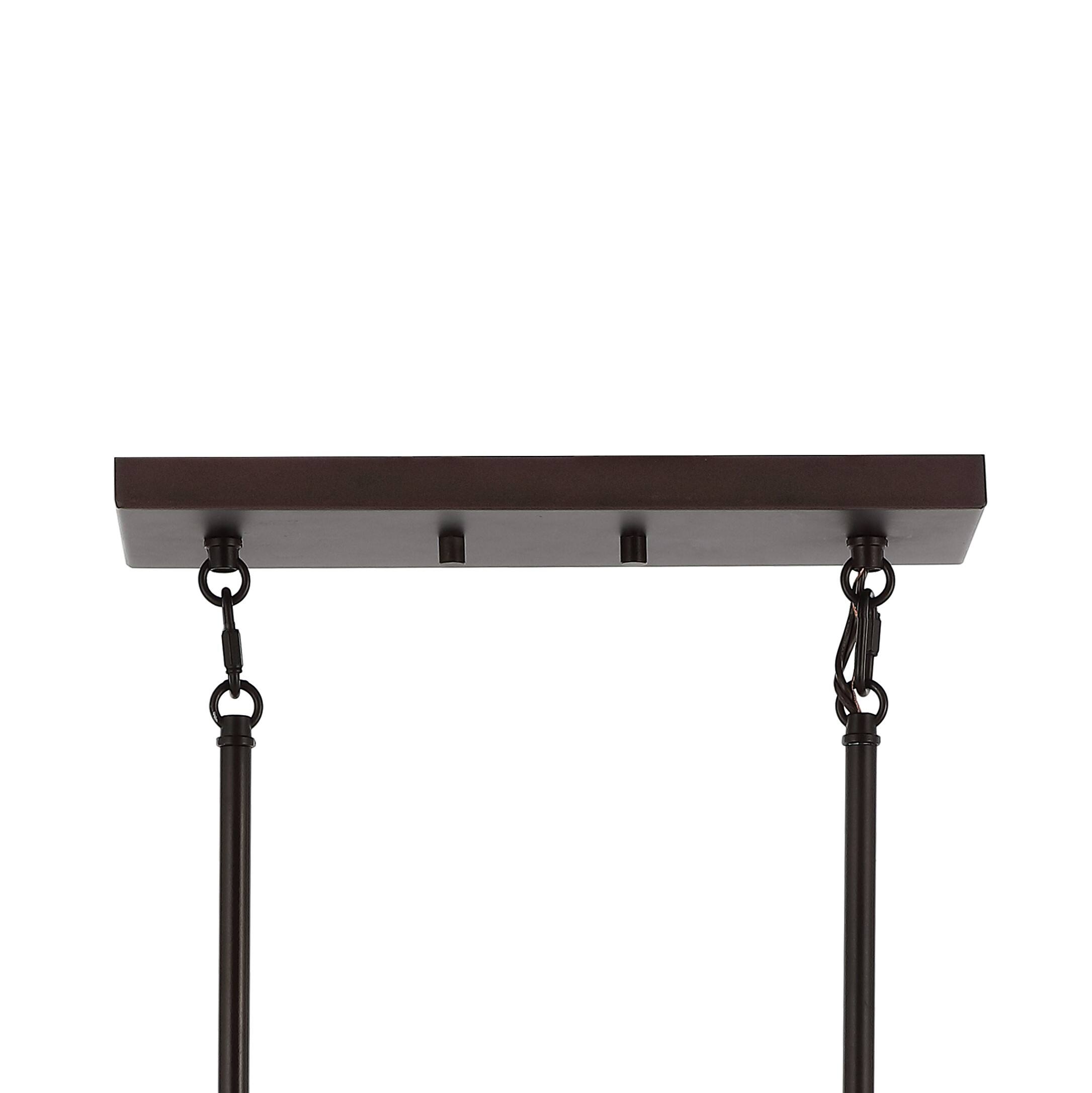 Alt View 4. Jonathan Y - Abbott 34" 4-Light Farmhouse Industrial Iron/Glass Linear LED Pendant, Oil Rubbed Bronze/Clear - Oil Rubbed Bronze/Clear.