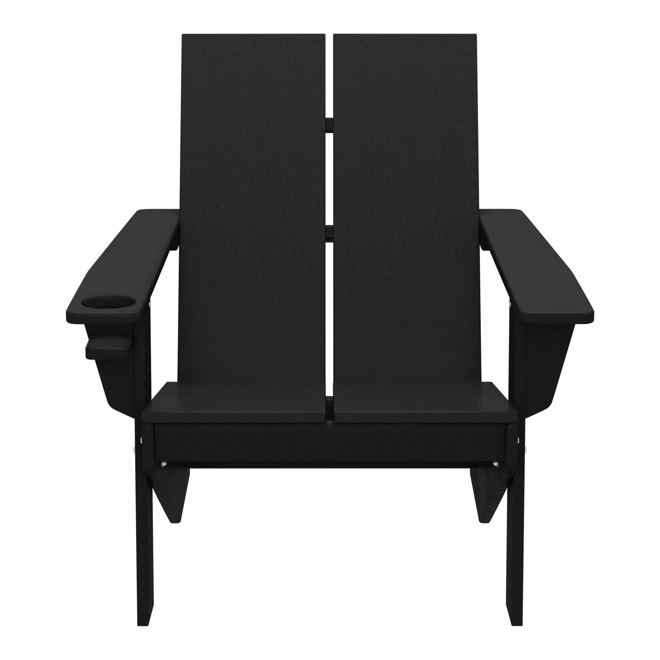 WestinTrends - Riviera Outdoor HDPE Modern Adirondack Chair with Cup Holder - Black price history on PriceWatchPro