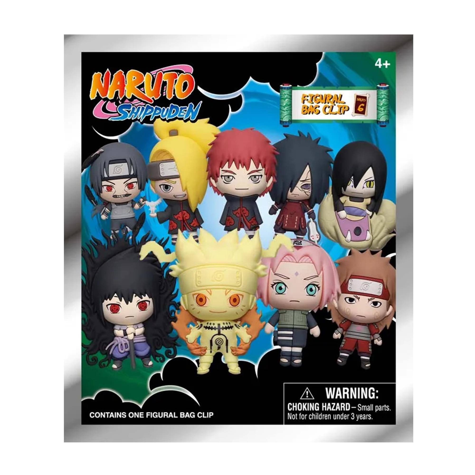 NARUTO SHIPPUDEN FIGURAL BAG CLIP 6 4+ CONTAINS ONE FIGURAL BAG CLIP! WARNING: CHOKING HAZARD - Small parts. Not for children under 3 years.