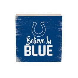 Evergreen Enterprises - Indianapolis Colts 6" Square Fan Chant Wood Block Shelf Sign - Multicolor