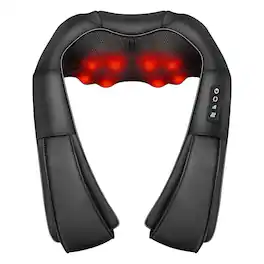 Dazzed Corner - Neck Massager with Heat, 3D Shiatsu Deep Tissue Kneading for Neck & Back - Black