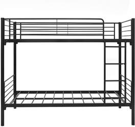Winado - 78" Modern Metal Bunk Bed Heavy Duty Twin Over Twin Size Bed Frame with Ladder for Kids Adult Children Bedroom Dorm - Black