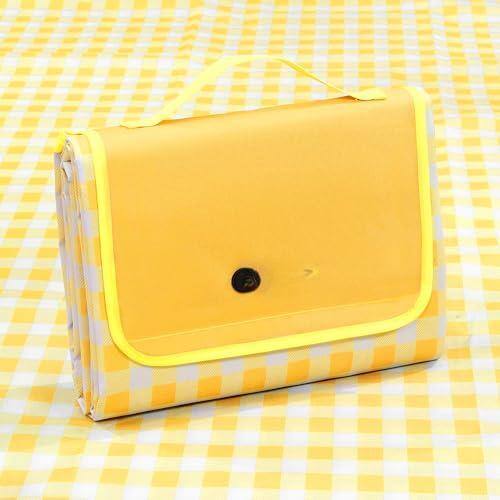 Front. Earthley Blooms - Outdoor Picnic Blanket Mat Extra Large Camping Beach Foldable Waterproof Sand Hiking Travel Family Concerts... - Yellow-80”x 60”.