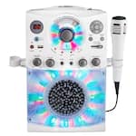 Singing Machine - Karaoke Machine with Microphone , built-In Speaker, LED Disco Lights, CD+G & USB Connectivity - White