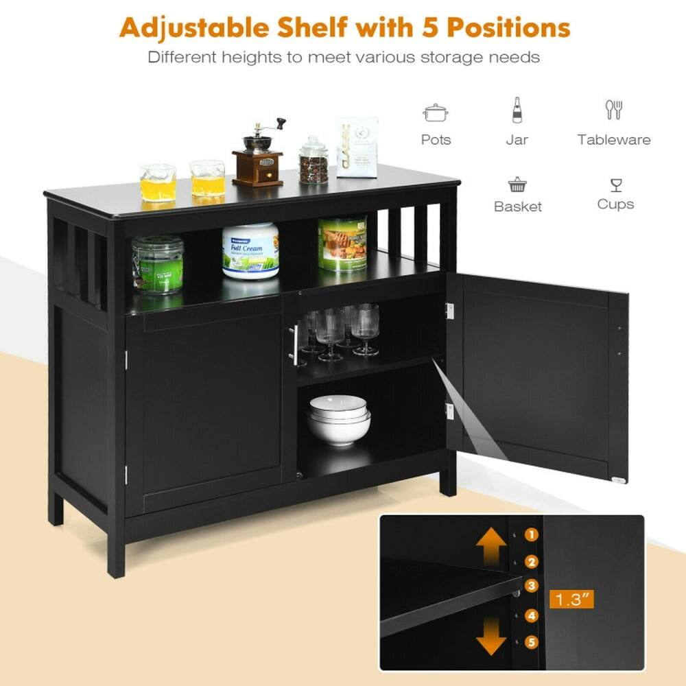 Adjustable Shelf with 5 Positions  
Different heights to meet various storage needs  

- Pots  
- Jar  
- Tableware  
- Basket  
- Cups  

1.3"