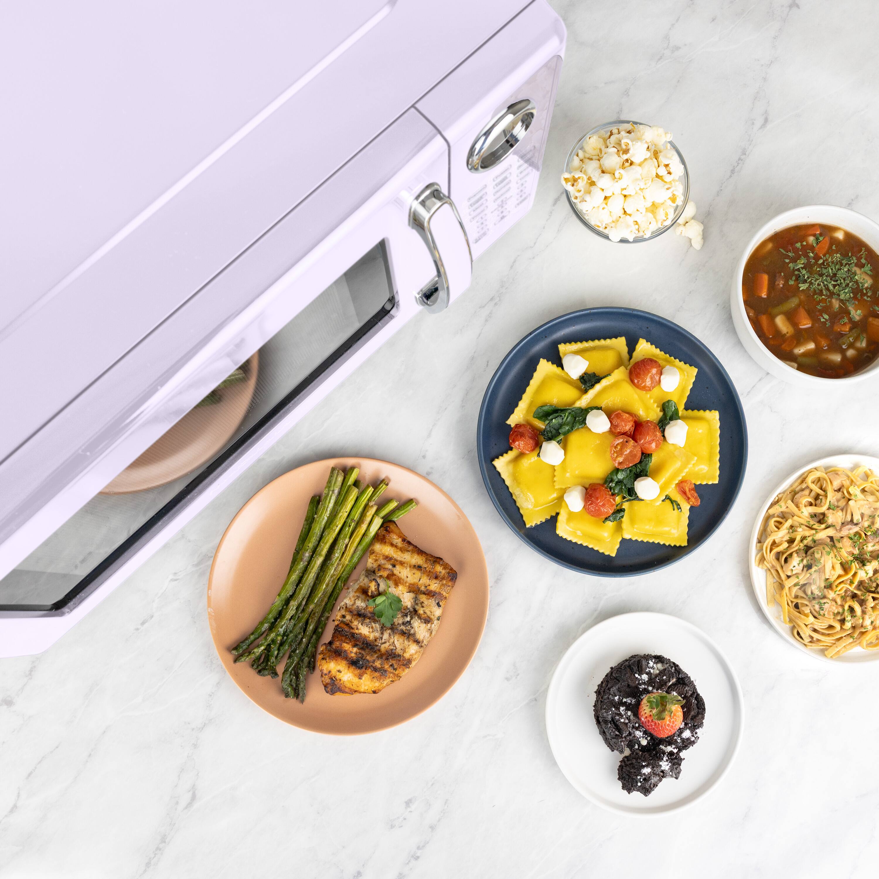 Alt View 5. Nostalgia - Retro 1.1  cu. ft. Countertop Microwave Oven - Lavender - Lavender.