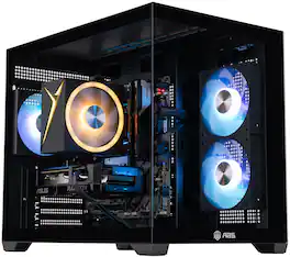 ADVANCED BATTLESTATIONS - ABS Flux II Ruby Gaming PC - Windows 11 - AMD Ryzen 5 9600X - Radeon RX 9060 XT 16GB - 32GB DDR5 - 1TB SSD - Black