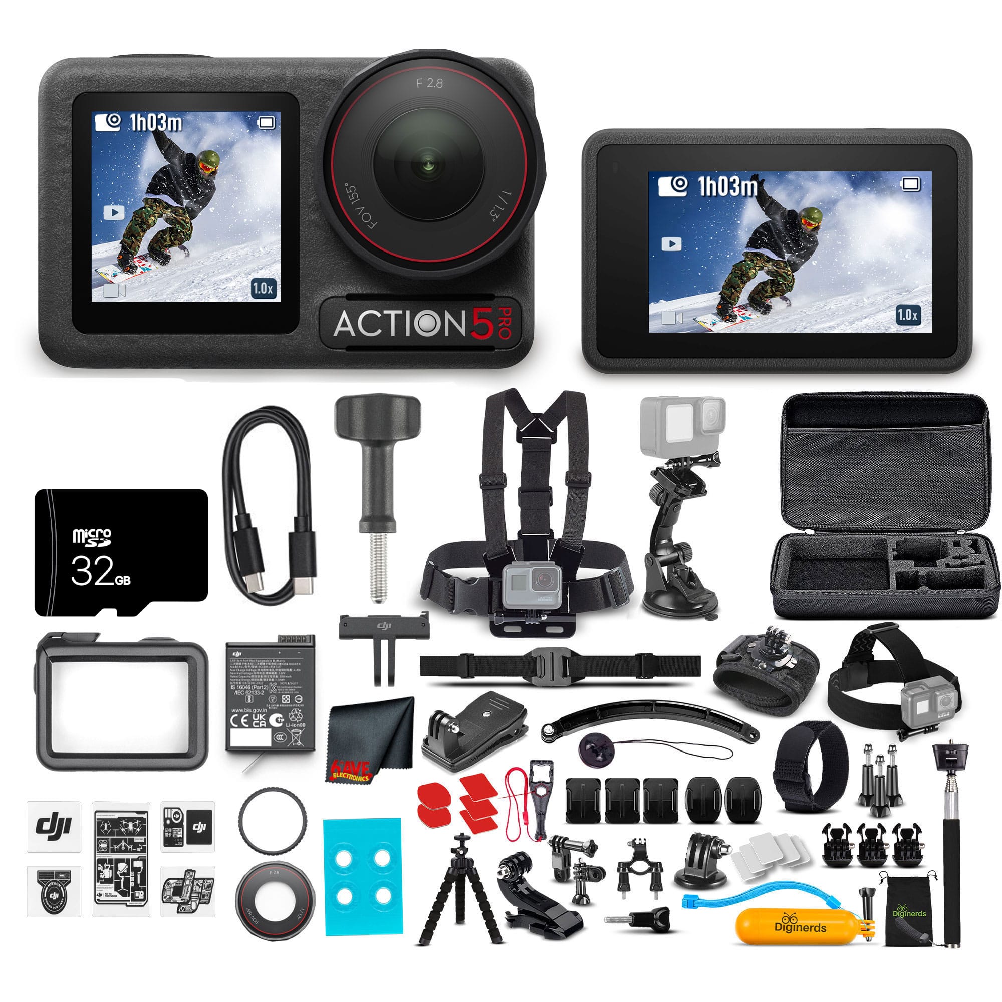 DJI - Osmo Action 5 Pro Essential Combo - WaterProof Action Camera With 50-In-1 Action Kit