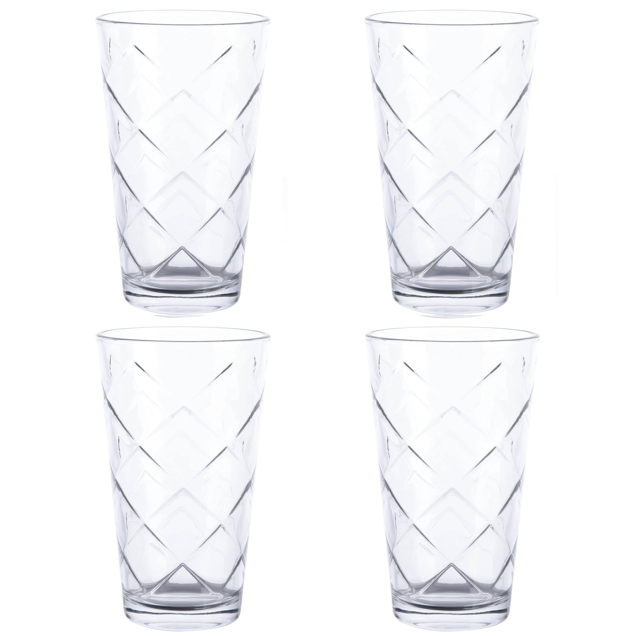 Alt View 1. Gibson - Gibson Home Lattice 4 Piece 16 Ounce Glass Tumbler Set - Clear.
