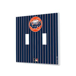 Keyscaper - Houston Astros 1977-1998 Cooperstown Pinstripe Double Toggle Light Switch Plate - Multicolor