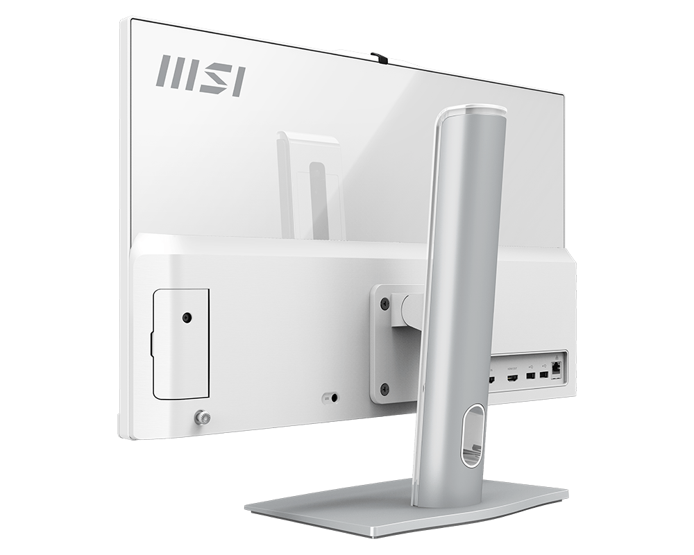 Back. MSI - Modern AM242TP 23.8" FHD Touch-Screen All-in-One - intel core 5-120U - 16GB Memory - 1TB SSD - WHITE.