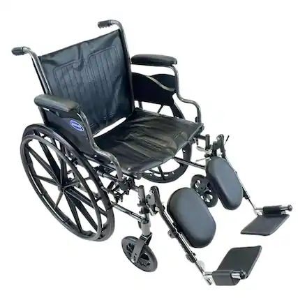 Front. Invacare - Essentials Tracer SX3 18 in Foldable Wheelchair for Adults with Elevating Legrests - Black.